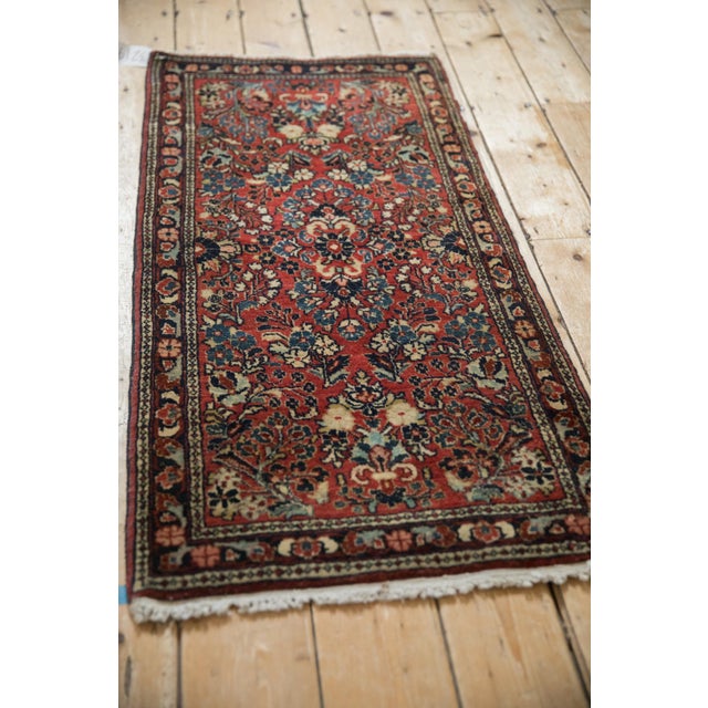 Red Vintage Fine German Sarouk Rug Runner - 2' x 4'1" For Sale - Image 8 of 9