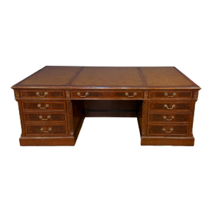 Traditional Large 84” Mahogany Executive Desk by Leighton Hall - Showroom Sample