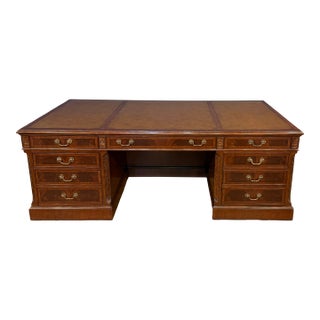 Traditional Mahogany Executive Desk by Leighton Hall - Shiwroom Sample For Sale