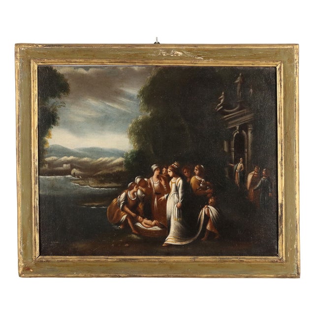 Moses Saved from the Waters, Oil on Canvas For Sale