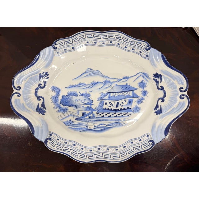 Late 20th Century Chelsea House Chinoiserie Blue and White Porcelain Soup Tureen & Underplate For Sale - Image 5 of 8