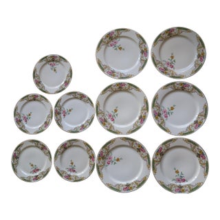 1920s Hass & Czjzek Crown Imperial Czech Porcelain Plates, Set of 11 For Sale