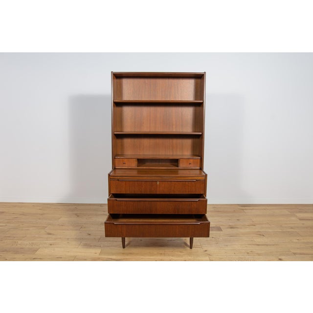 Mid-Century Teak Shelf with Pull-Out Top, Denmark, 1960s For Sale - Image 9 of 18