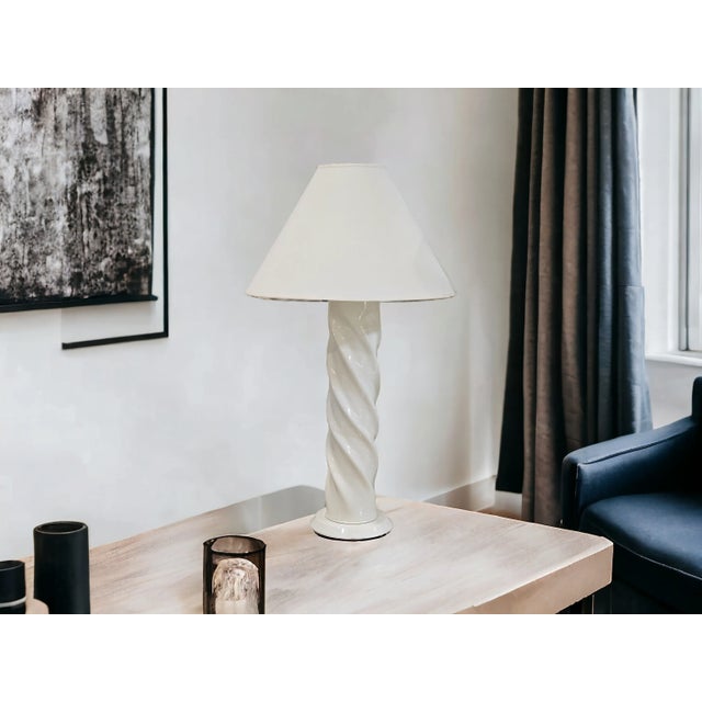 Postmodern Ceramic Twist Lamps Michael Taylor Style - A Pair For Sale In Phoenix - Image 6 of 6