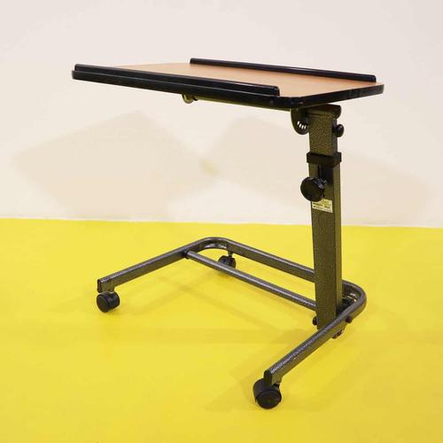 Wood Adjustable Metal Bedside Table with Wheels For Sale - Image 7 of 9