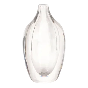 Scandinavian Mid-Century Modern Sculptural Translucent Glass Vase by Orrefors