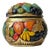 Vintage Wooden Jar Carved with Fruits, 1980s For Sale