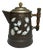 Antique Floral Enamelware Coffee Pot: 19th Century French Shabby Chic Decor For Sale