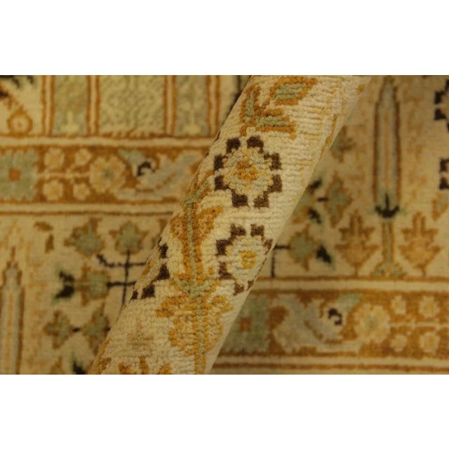 1980s Semi Vintage Tan/Gold Turkish Hand-Knotted Rug -4'1 X 6'0 For Sale - Image 4 of 8
