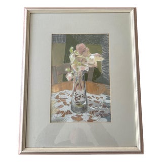Jodor Minik, Composition, 1990s, Oil Crayon on Paper, Framed For Sale