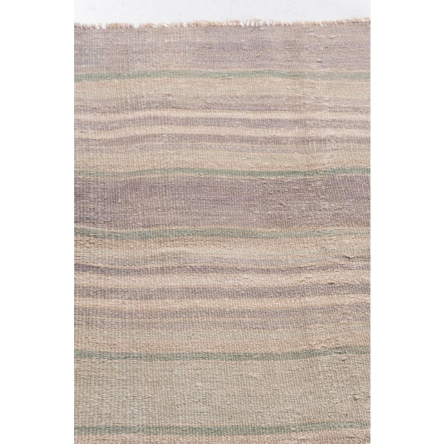 1940s Vintage Circa 1940 Tan Turkish Kilim Flatweave Rug 4ft 11in X 13ft 1in For Sale - Image 5 of 14