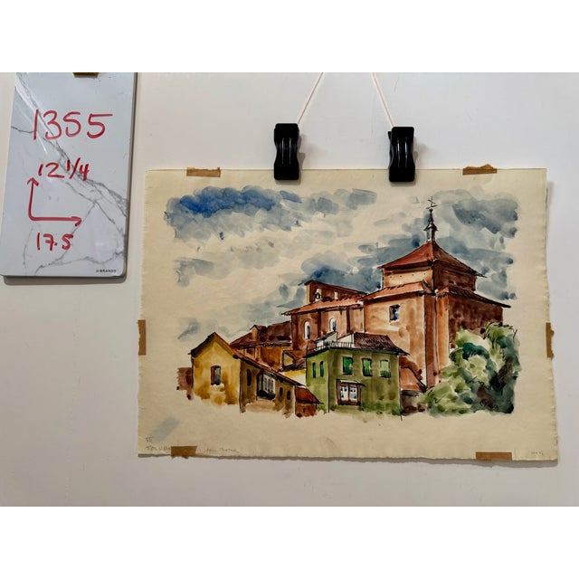 Paper Henry Emil Salloch Original Watercolor on Paper Toledo, Spain. 1973. For Sale - Image 7 of 7