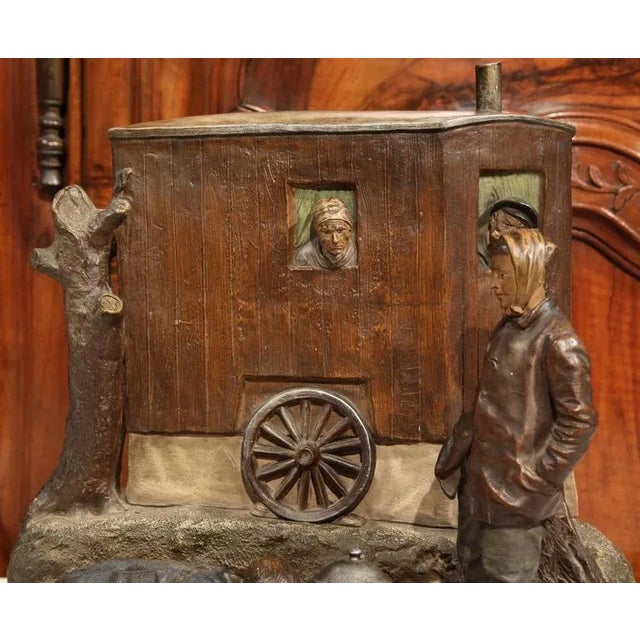 19th Century French Polychrome Terracotta Scene by J. Le Guluche For Sale In Dallas - Image 6 of 10