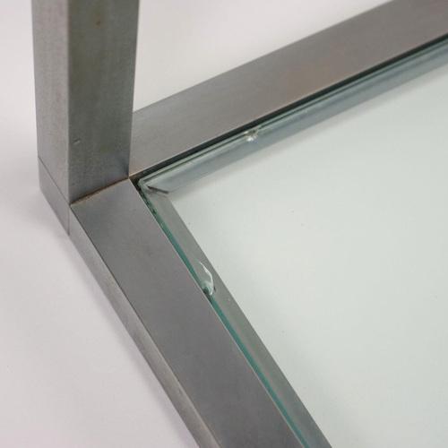 Silver Vintage Cubic Coffee Table in Glass & Metal, Italy, 1960s For Sale - Image 8 of 9