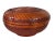 Vintage Chinoiserie Round hand Woven Bamboo Lidded Basket 9.5" Diameter by 5" H .In good condition.