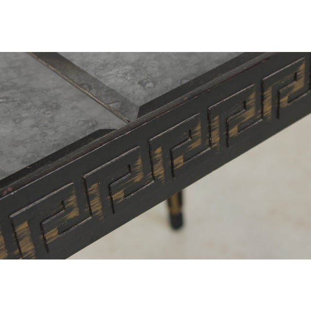 Neoclassical Ebony & Smoked Mirror Top Console Table For Sale - Image 9 of 14
