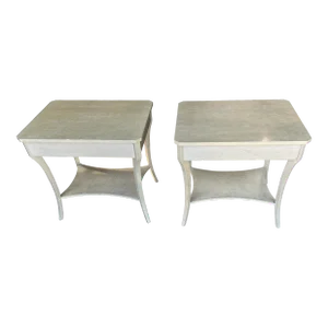 Vintage Rental Brown and Clennell Style End Tables Night Stands a Pair