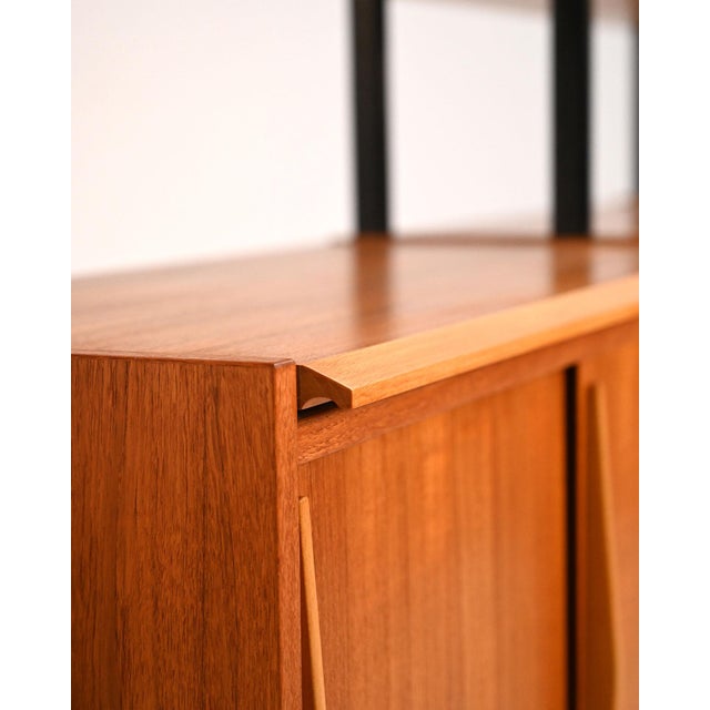 Scandinavian Double Teak Bookcase with Black Uprights, 1960s For Sale - Image 11 of 17