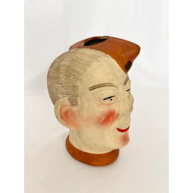 Vintage World War II Bisque Soldier Head Vase For Sale - Image 4 of 12