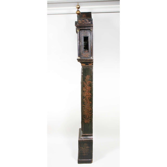 George III Green Japanned Tall Case Clock For Sale - Image 9 of 11