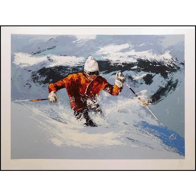 Paper Mark King "Powder Skier" Original Limited Edition Serigraph For Sale - Image 7 of 7