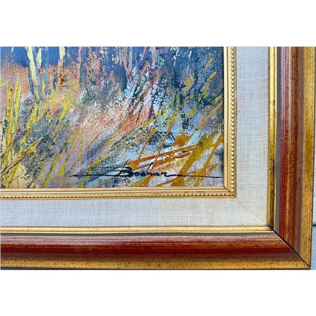 Textile 1980s Mykola Bodnar – Autumn Forest Landscape Original Oil Painting, Framed For Sale - Image 7 of 12