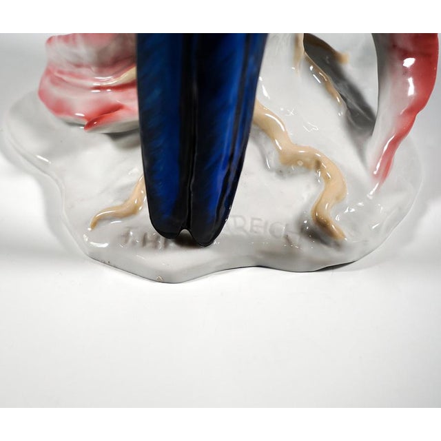 Large Mid-Century Porcelain Macaw on Trunk from Rosenthal, Germany, 1957 For Sale - Image 6 of 9