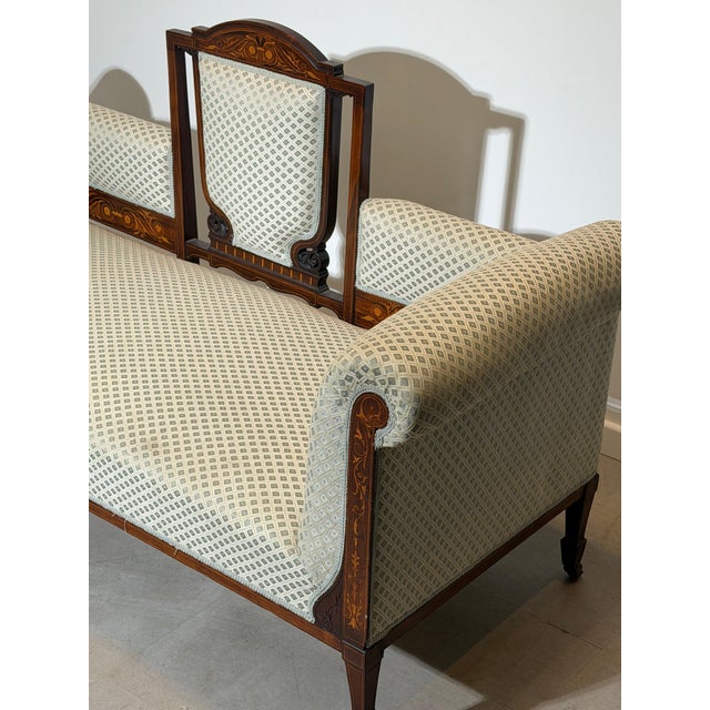 Edwardian Mahogany Settee, France For Sale - Image 10 of 11