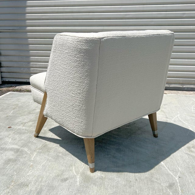 Gio Ponti Mid-Century Lounge Chair in the Style of Gio Ponti in Schumacher Boucle For Sale - Image 4 of 11