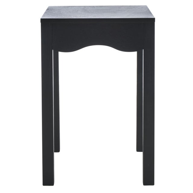 Wood Litith Square Wave Accent Table in Matte Black For Sale - Image 7 of 8