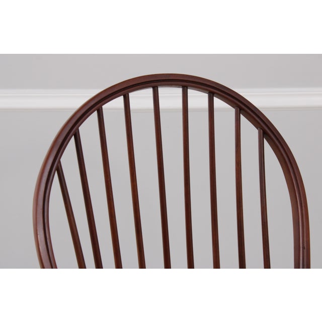 Brown Pair Robert Bergelin Windsor Style Cherry Counter Chairs For Sale - Image 8 of 16