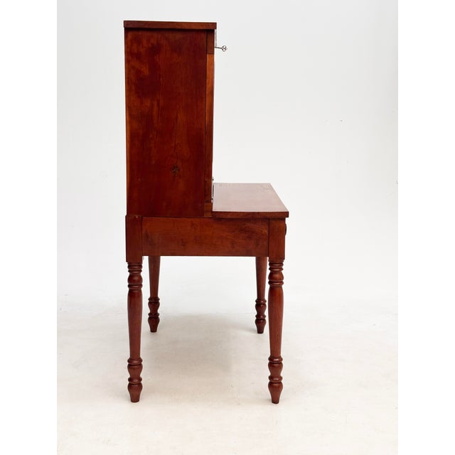 Mid 19th Century 19th C American Cherry Plantation Desk Country Secretary Fall Front For Sale - Image 5 of 17