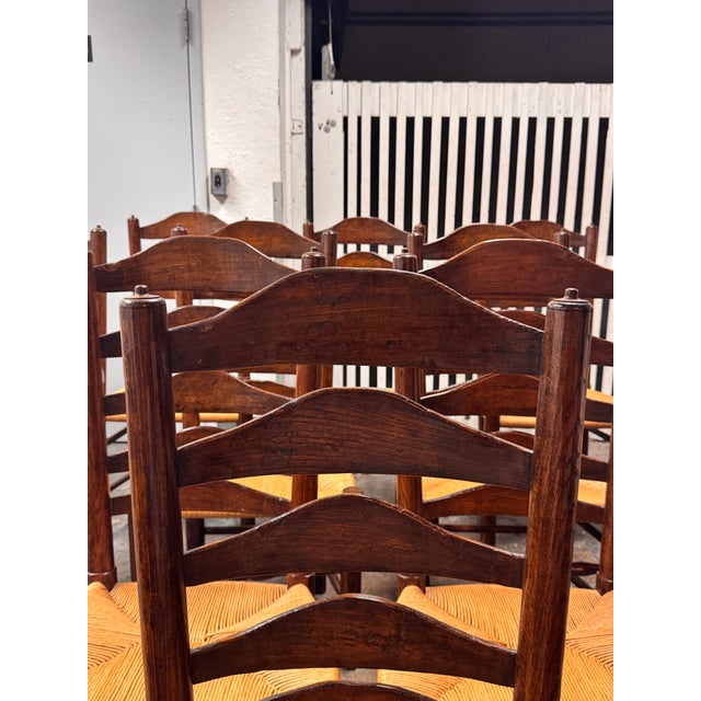 Collection Reproductions Ladder-Back Dining Chairs, Set of Twelve For Sale In San Francisco - Image 6 of 12