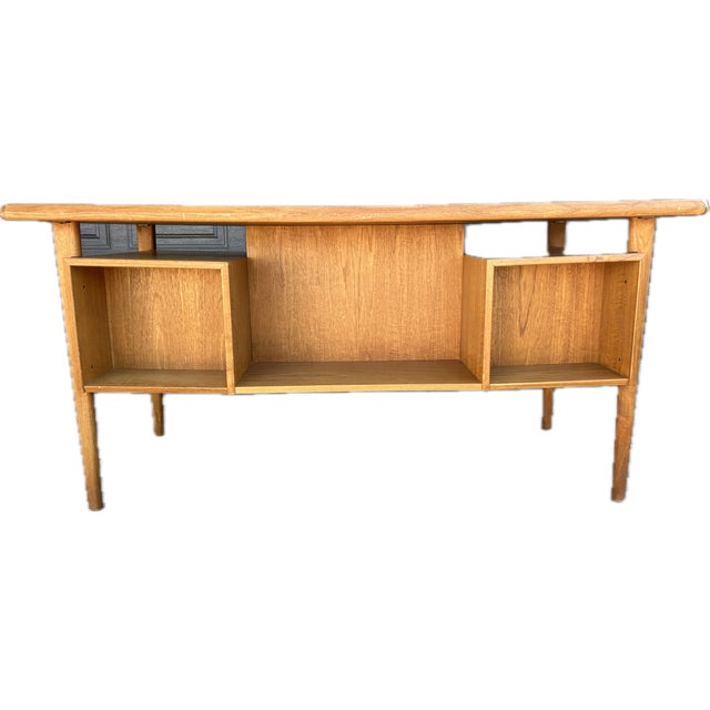 1960s 1960s Mid-Century Danish Floating Teak Desk by Peter Løvig Nielsen for Loviq For Sale - Image 5 of 14