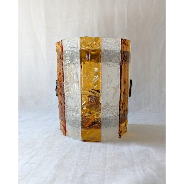 1970s mid century modern Murano glass wall sconce attributed to AV Mazzega, one of Italy's premier Murano glass makers....