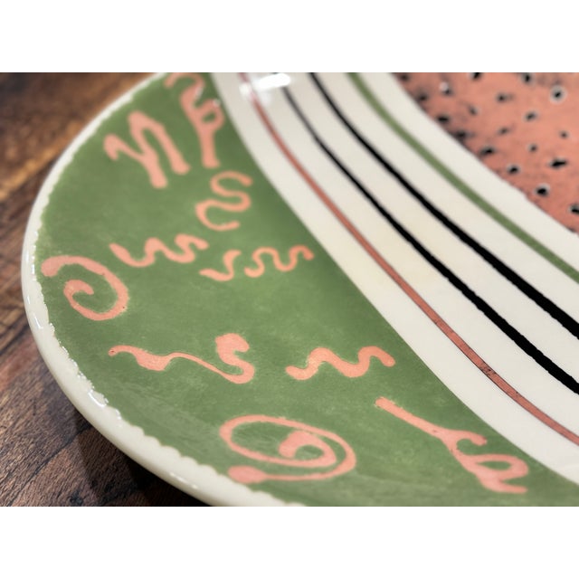 Postmodern Vintage 1980s Post-Modern Ceramic Decorative Bowl For Sale - Image 3 of 7