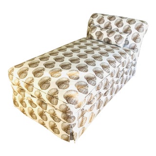 1990s Chase Lounge Cotton Canvas Shell Print in Sepia For Sale