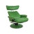 Set of Jazz Leather Chair in Green with Ottoman from Stressless For Sale - Image 5 of 18