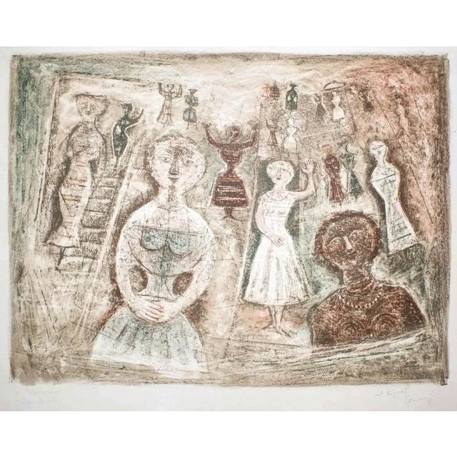 Hand signed and titled. In 1970 ca., Massimo Campigli realized this fascinating lithograph called “La Benvenuta” (“The...