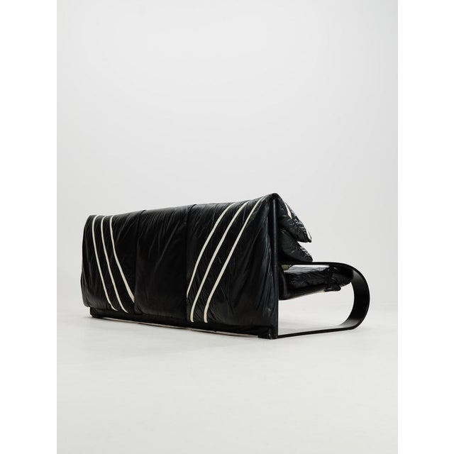 1980s Italian Three-Seater Sofa in Leather by Coralba, 1980s For Sale - Image 5 of 15