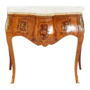 Italian Kingwood / Marble Top Bombe Commode