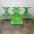 A set of four dining chairs, designed by Gino Carollo for Ciacci Kreaty. Italian Green Stacking Delfy Chairs, 1980s, Set...
