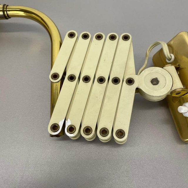 Scissors Wall Light in Brass and Metal from Sis Leuchten, Germany, 1950s For Sale - Image 12 of 17