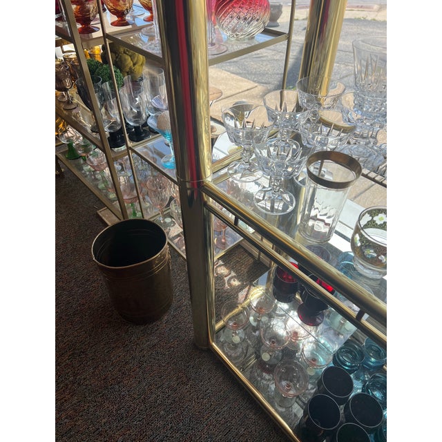 Vintage Milo Baughman Style Brass Etagere For Sale - Image 9 of 11