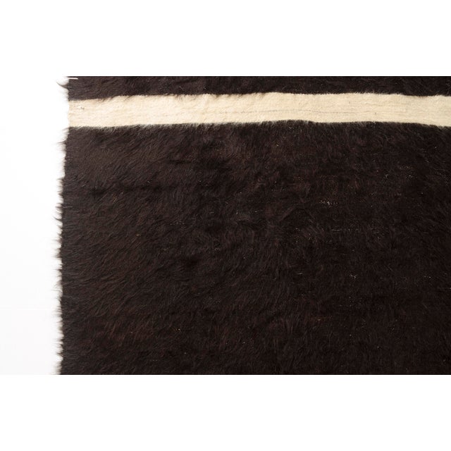 Black Vintage Angora Wool Kilim Rug For Sale - Image 8 of 10