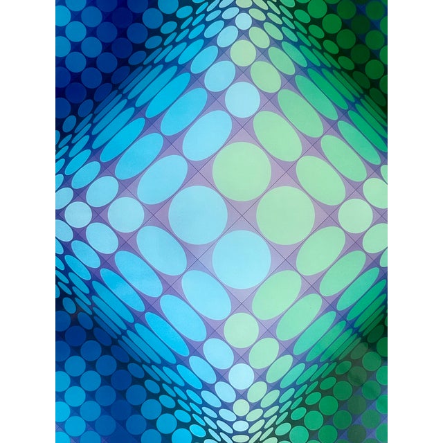 Victor Vasarely Victor Vasarely Edition Du Griffon Signed Print "Dell-3" Mid Century Modern Art For Sale - Image 4 of 8