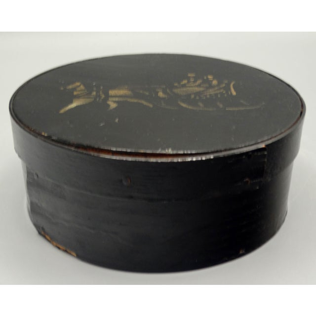 Antique American hand painted bentwood box from the early 1900's. It is a handmade, thick-walled and hand-painted...