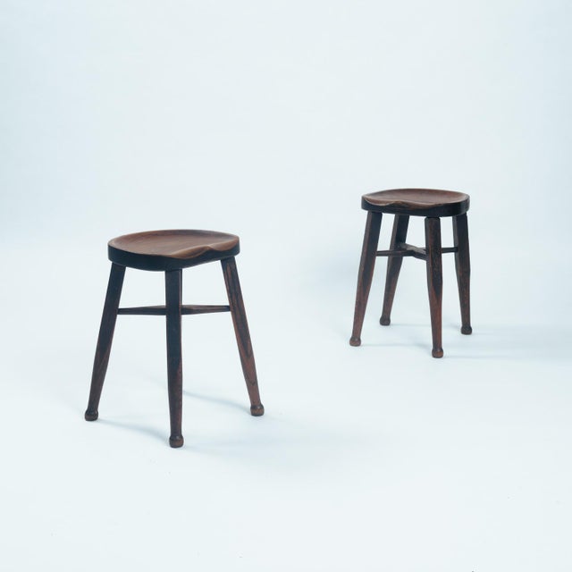 Antique Walnut Stools from Gaskell and Chambers, 1890s, Set of 2 For Sale - Image 15 of 15