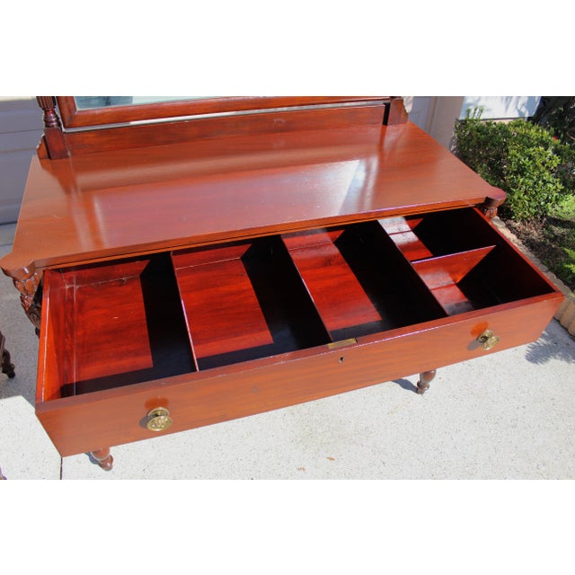 Antique Mahogany Dresser Set With Swivel Mirrors - Circa 1880 Victorian Bedroom Furniture For Sale - Image 16 of 18