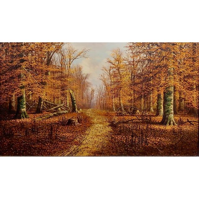Realism William McKendree Snyder-Autumn Path Through a Southern Indiana Beech Trees-Oil Painting For Sale - Image 3 of 10